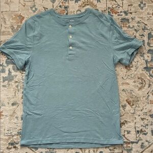 J. Crew Light Blue Short Sleeve Henley